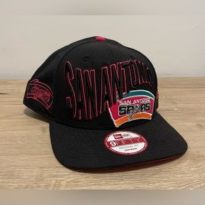 San Antonio Spurs New Era 9fifty NBA Hardwood Black Pink Hat Cap Snapback OSFM